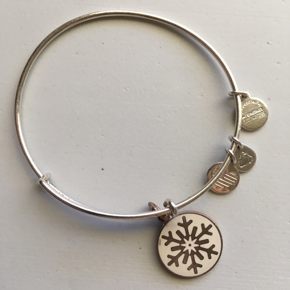 Alex and Ani Snowflake White Winter Charm Bracelet